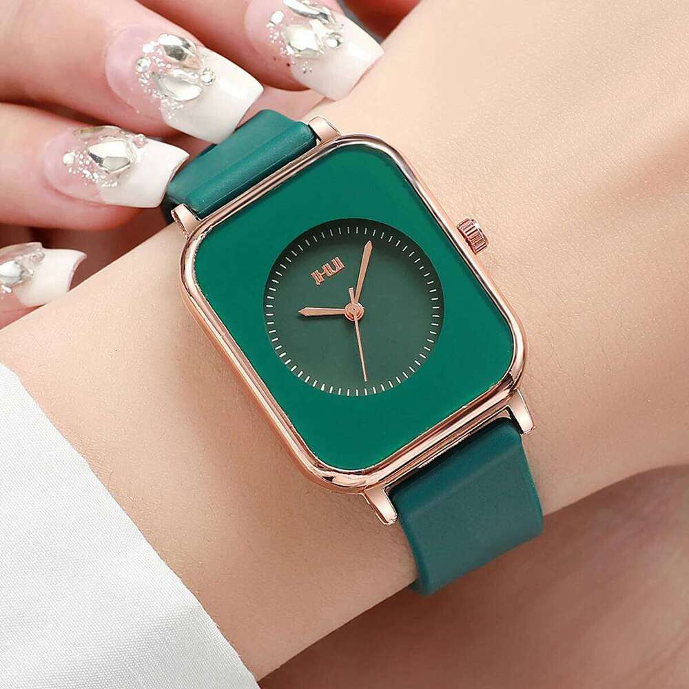 Fashion Rectangle Women es Casual Silicone Band Sports Reloj Mujer Girls Clock Gift H260228