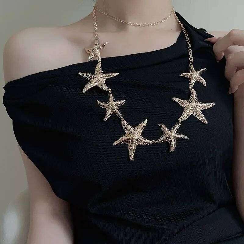 Vintage Bohemian Waist Metal Punk Starfish Chain Belly Chains Beach Bikini Body Jewelry Accessories Women Belt H260228