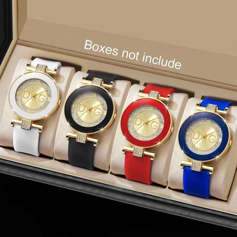 1/2/4PCS Fashion Silicone Band Women Rhinestone Ladies Quartz Wrist es Reloj MujerWithout Box H260228