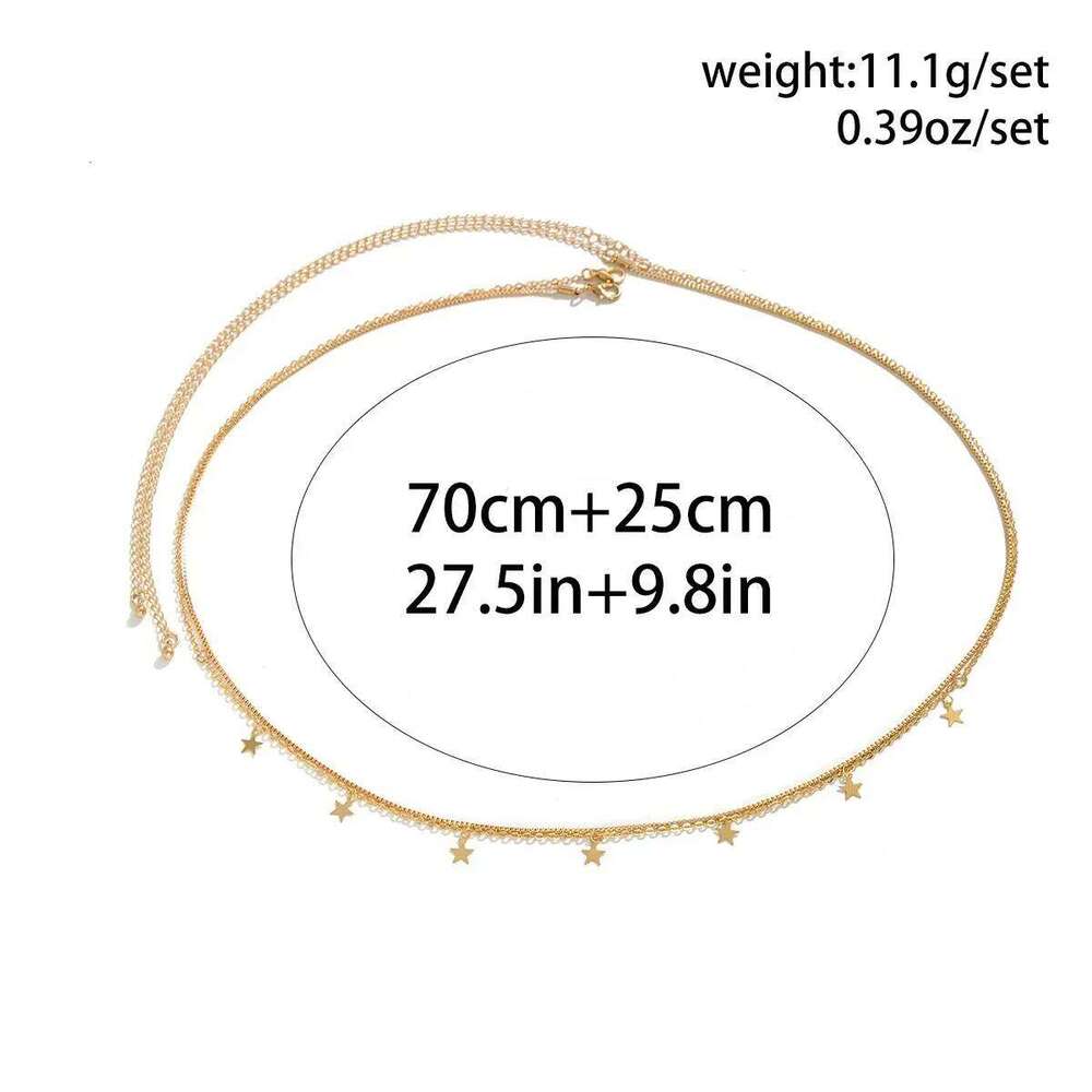 Geometric Street Shot Star Body Summer Women's Bikini Accessories Fashion Trend Metal Pentagram Tassel Sexy Waist Chain H260228