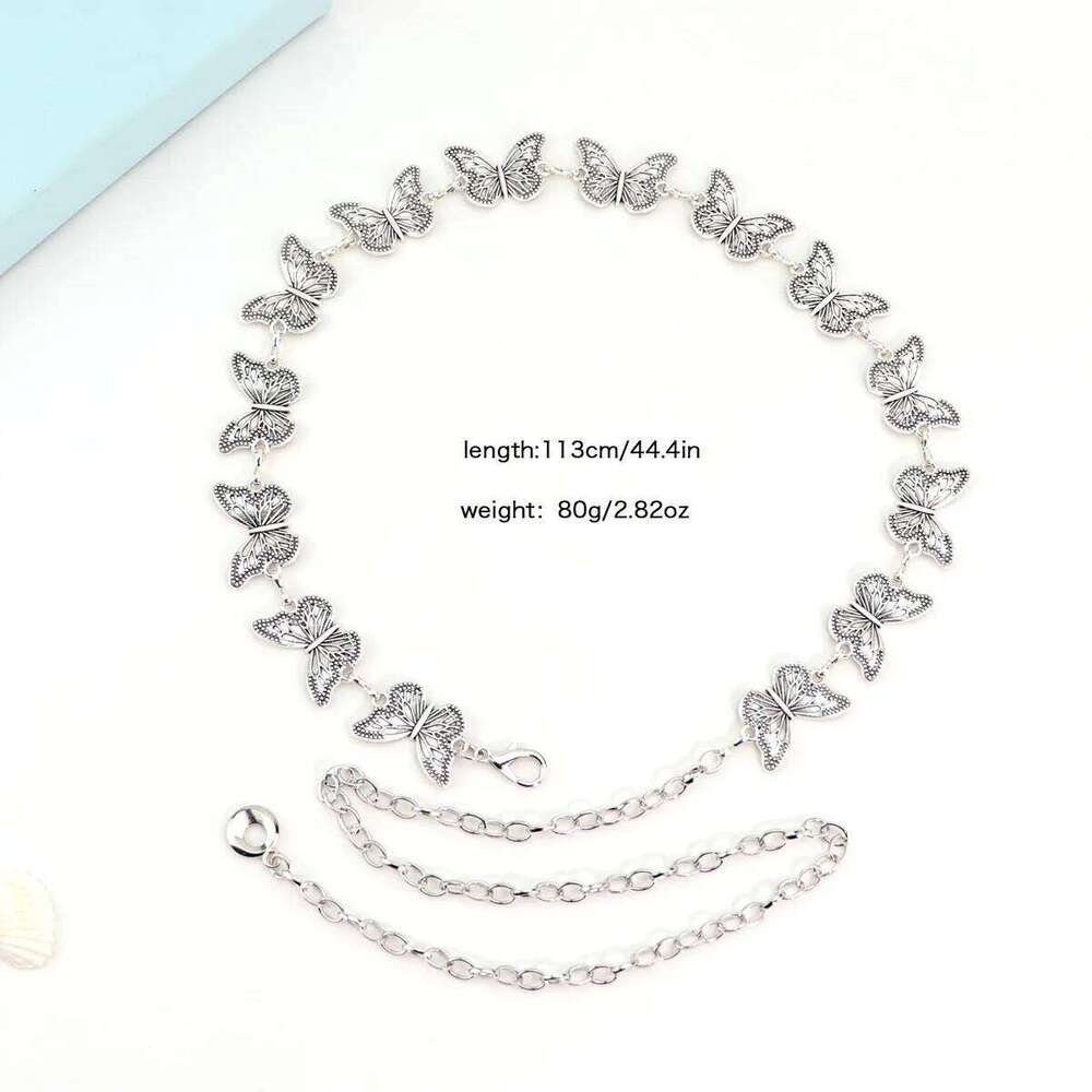 Fashion Vintage Ethnic Waist Chain Women Girls Adjustable Butterfly Body Belt Belly Jewelry Tassel Design for Dresses Jeans H260228