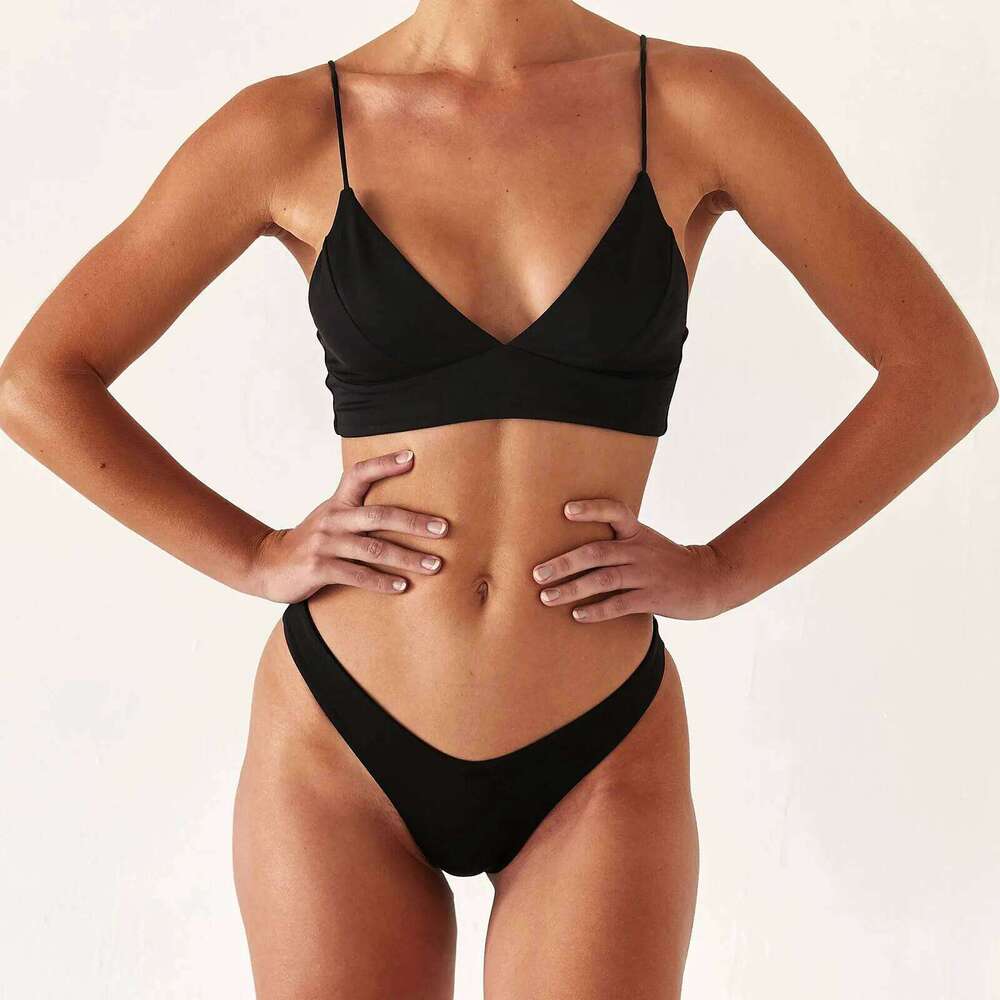 Women Sexy Solid Push Up High Cut Bikini Set Two Piece Swimsuit Z260301