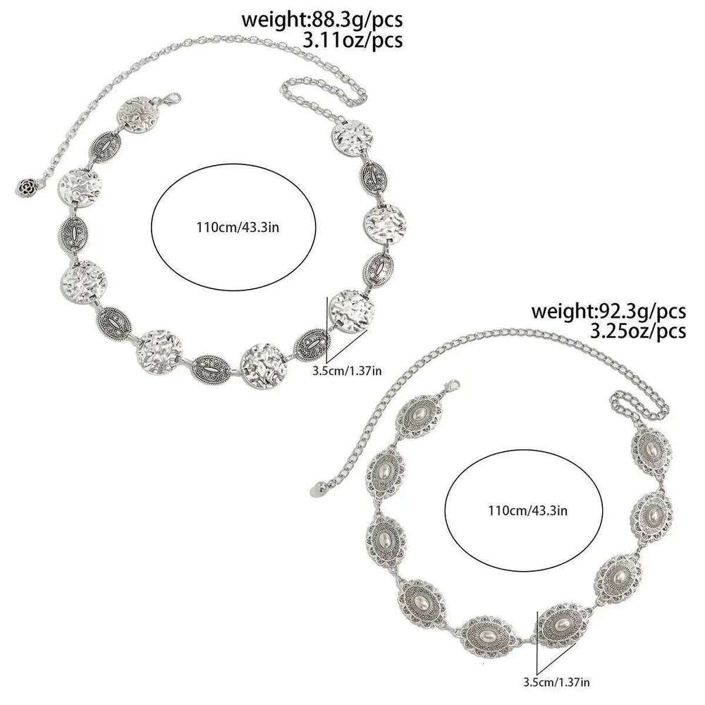 Salircon 2 Styles Vintage Oval Craved Metal Waist Chain Women Retro Style Exquisite Sexy Belt Chains Fashion Body Jewelry Gifts H260228