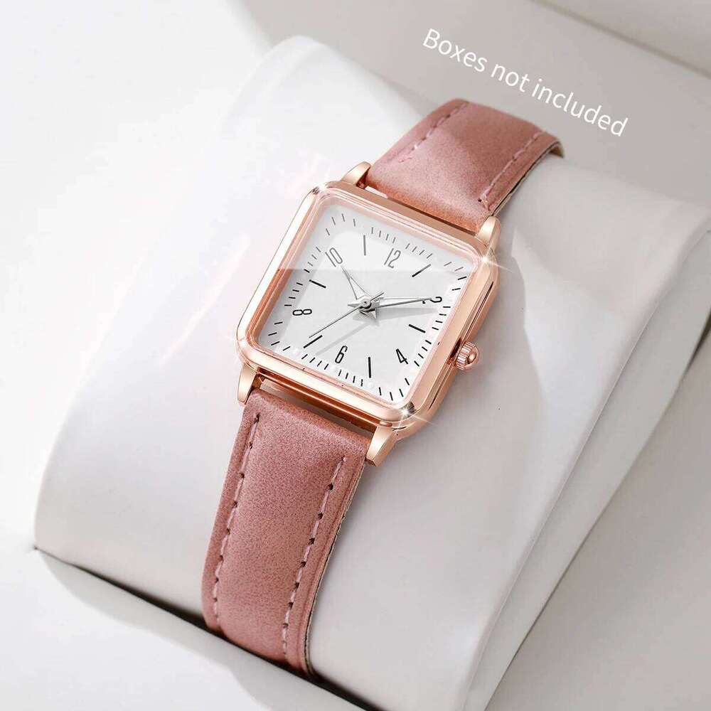Women Fashion Leather Strap Quartz Wrist Simple Small Square Dial Reloj Mujer Girls Clock GiftWithout Box H260228