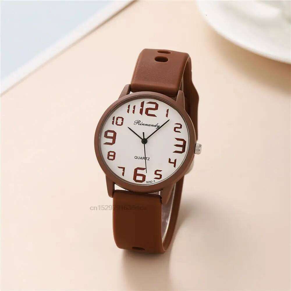 Women Fashion Silicone es Set Minimalist High Number Qualities Big Dial Ladies Quartz Wristes With Casual Clock Gifts H260228