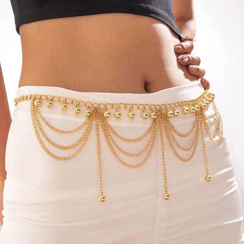 Minimalism Multilayer Belly Waist Chain Women Summer Bikini Goth Piercing Navel Nail Body Jewelry Festival Accessories H260228