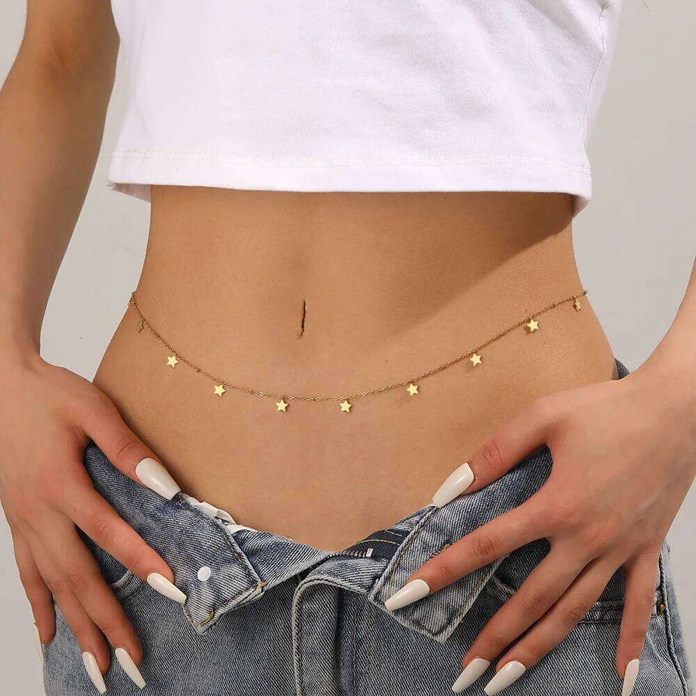 simple multiple fashion non-fading stainless steel butterfly charms waist chain jewelry women H260228