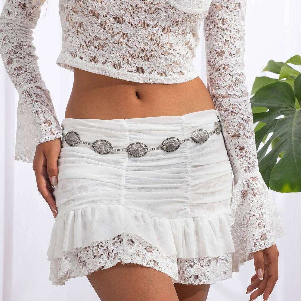 Ingemark Ethnic Gypsy Carving Coin Waist Belly Chain for Women Summer Bikinis Goth Adjustable Dress Jeans Belt Body Jewelry New H260228