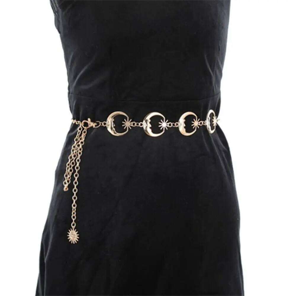 Fashion Multilayer Metal Punk Dress Jeans Accessory Gold Silver Ladies Waist Chain Belt H260228
