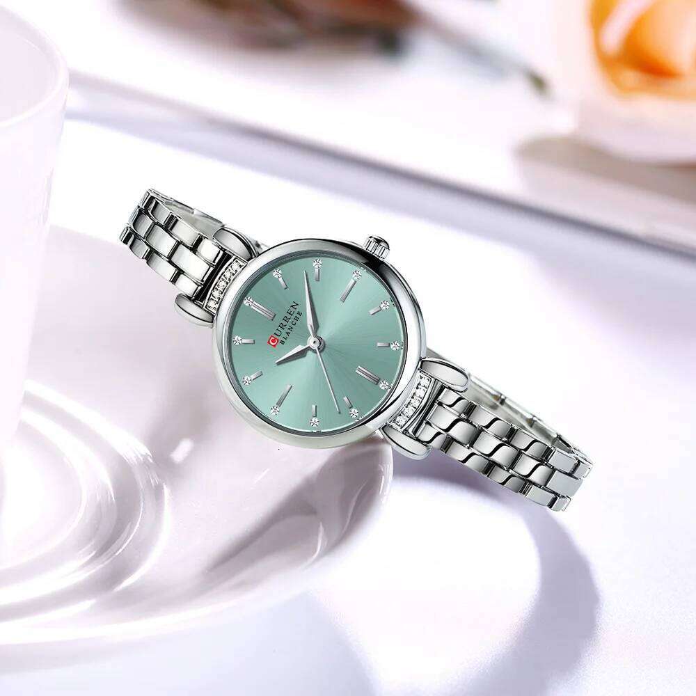 CURREN-Elegant Dress for Women, Luxurious and Exquisite, 28mm Dial with Shinning Rhinestone, Quartz Wrist, New H260228