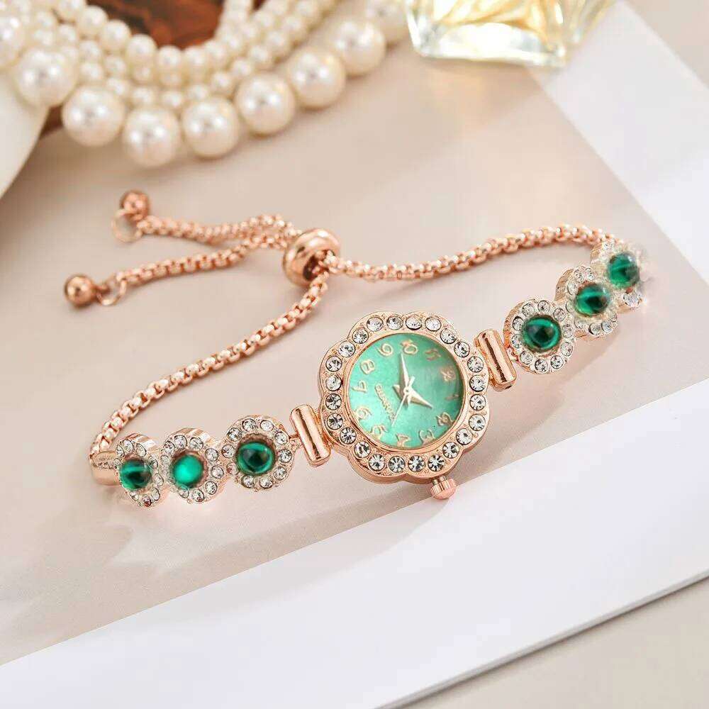 Elegant Rhinestone Women es Fashion Ladies Strap Quartz Wrist Reloj Mujer Girls Clock Gift Without Box H260228