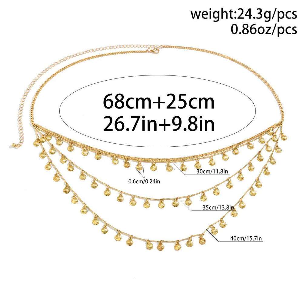 Bohemian Star Butterfly Pendant Waist Vintage Multi Layered Metal Belly Chain Women's Summer Beach Body Jewelry H260228