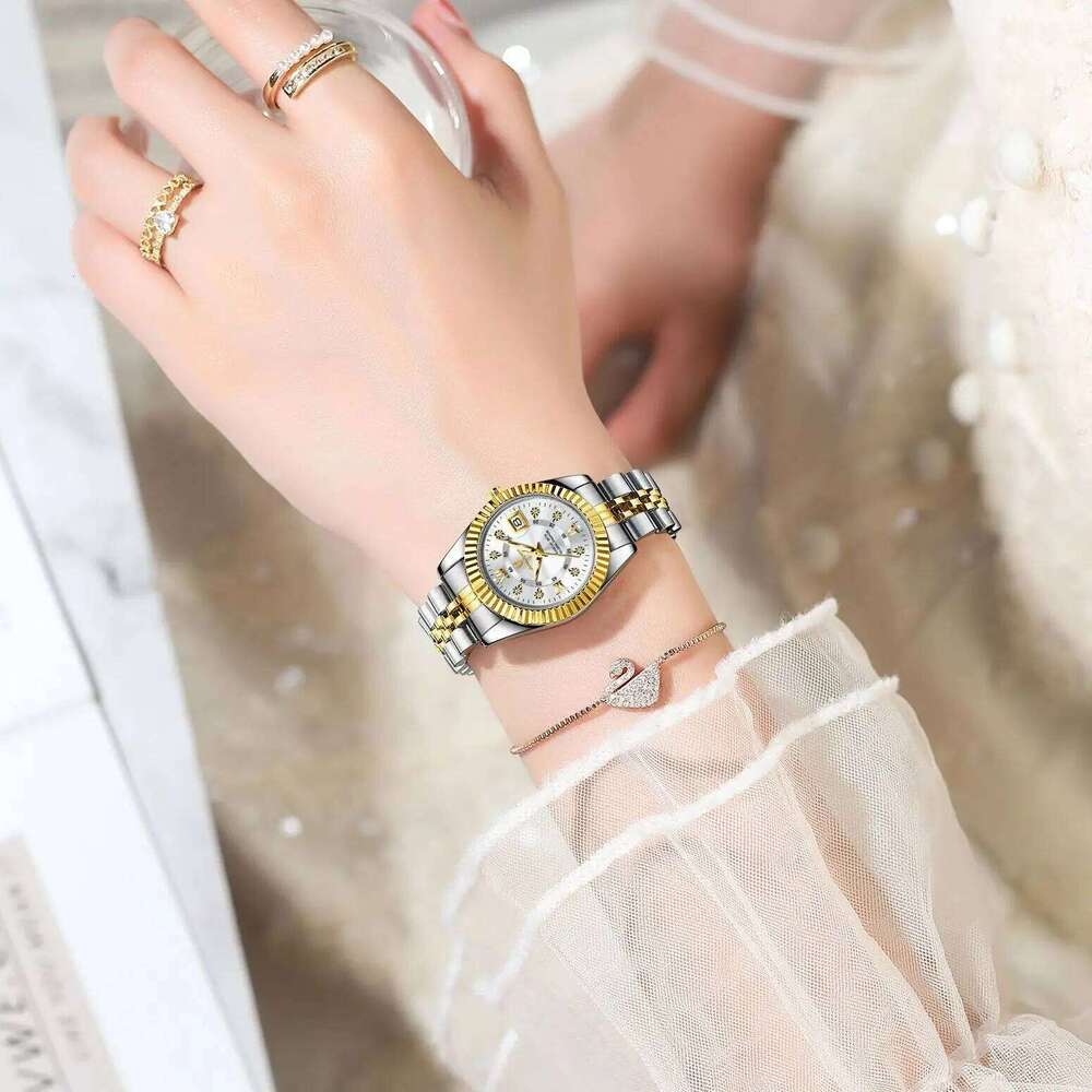 POEDAGAR Original Elegant Women's es Waterproof Luminous Date Women Stainless Steel Quartz Fashion Ladies Wrist H260228