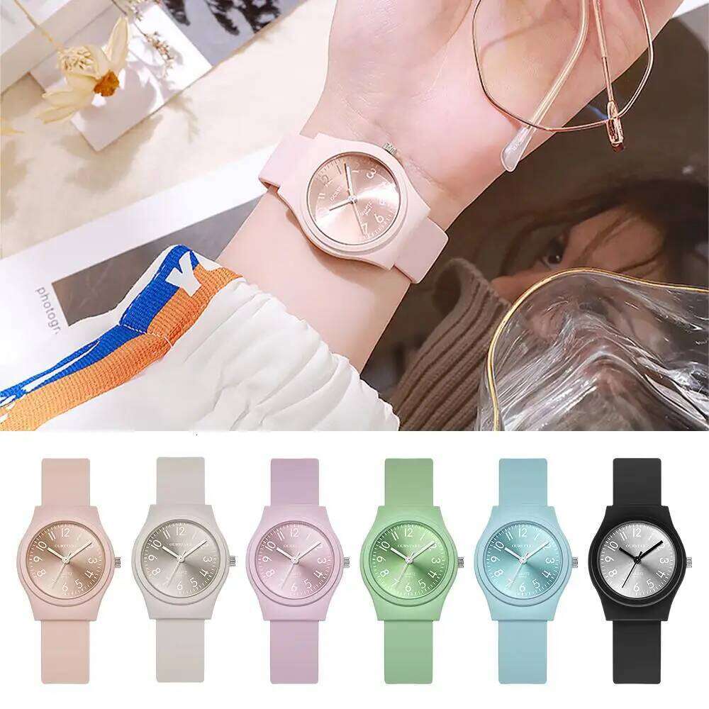1pc Candy Color Wrist es For Fashion Quartz Silicone Band Dial Women Wathes Casual Ladies Relogio K2B7 H260228