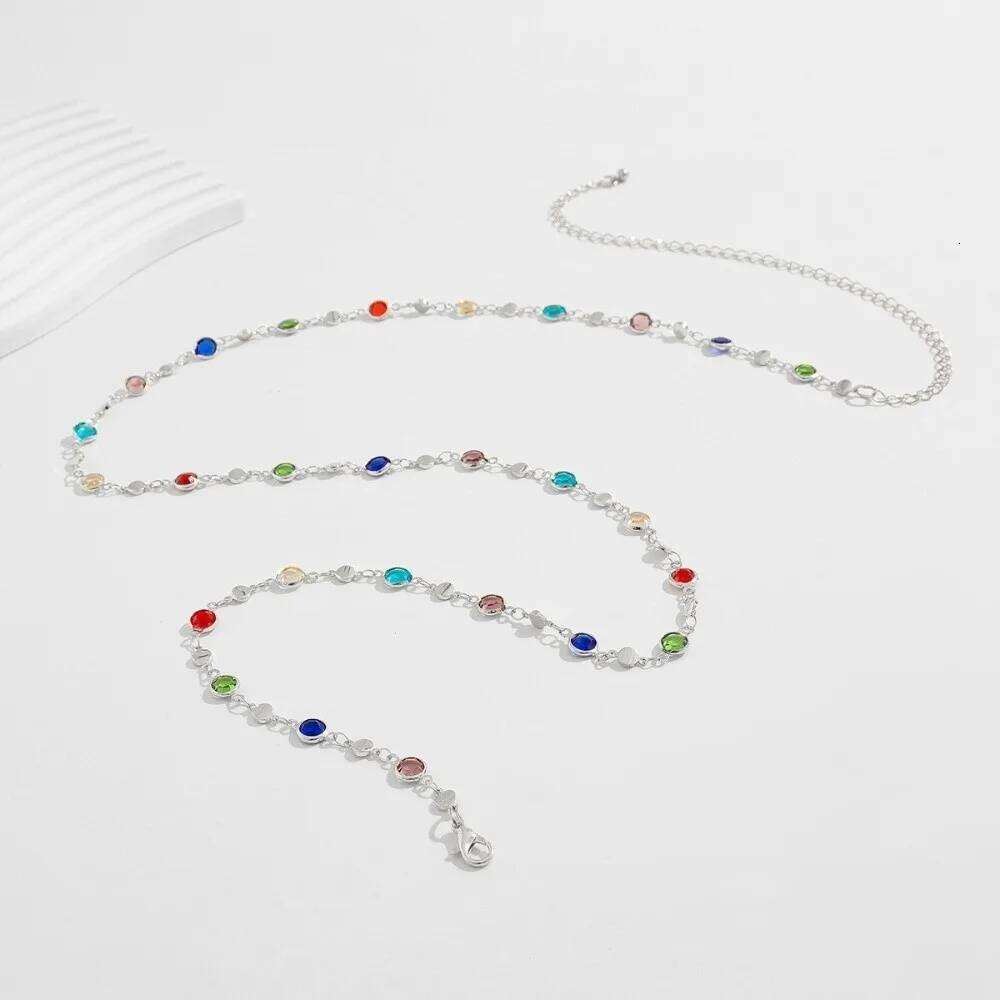 Sexy Elegant Belly Colorful Crystal Waist adjustable Belt Chain for Women H260228