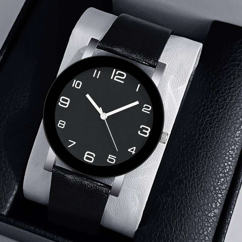 Top Brand Men Casual Leather Quartz Men's es Simple Round Dial Male Wrist Clock Gift montre homme H260228