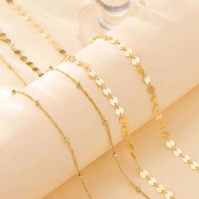 Fashion Gold Color Double Layer Beaded Waist for Women Simple Metal Round Sequin Body Chain Beach Jewelry Accessories H260228