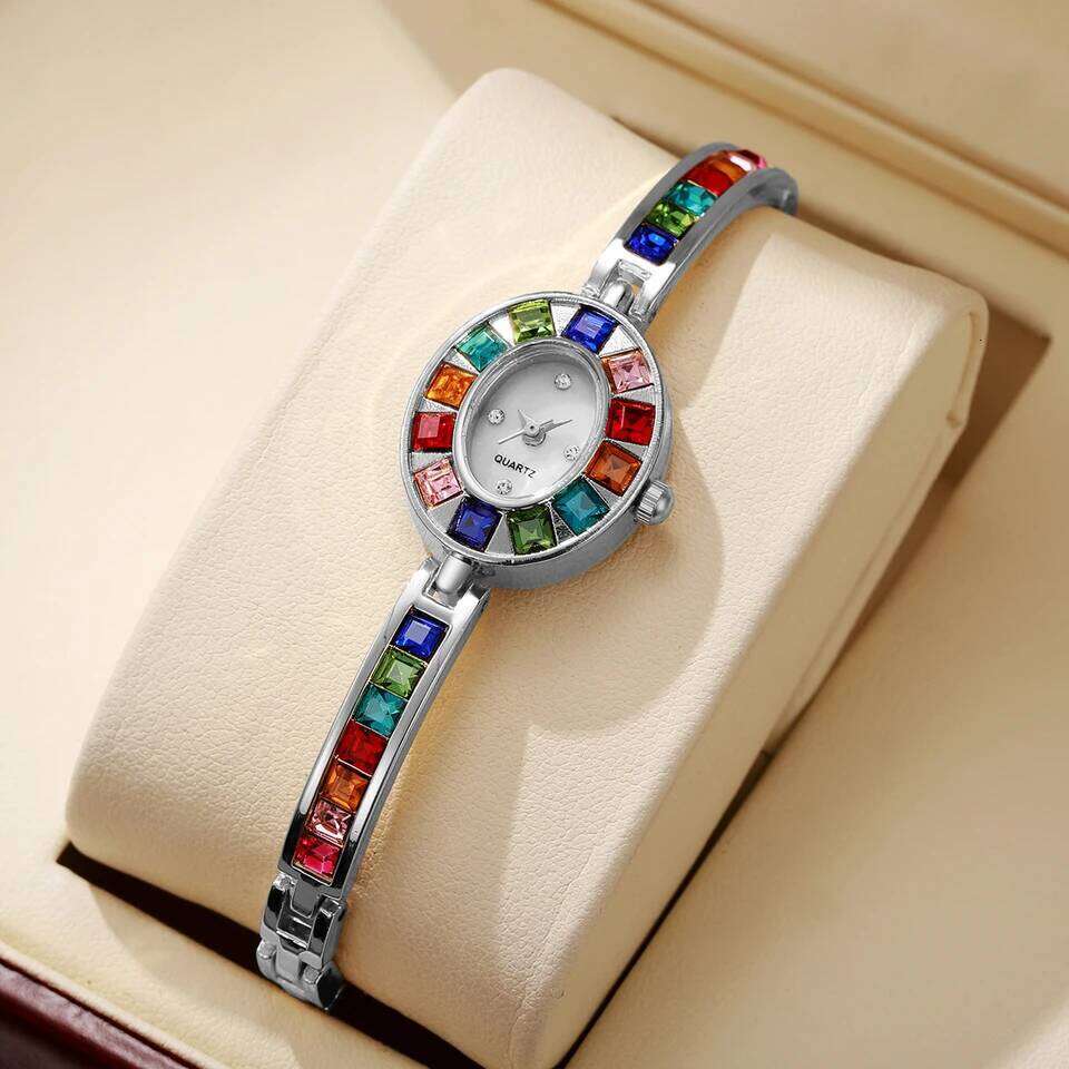 Luxury Rhinestone Women es Fashion Band Ladies Quartz Reloj Mujer Girls Clock GiftWithout Box H260228