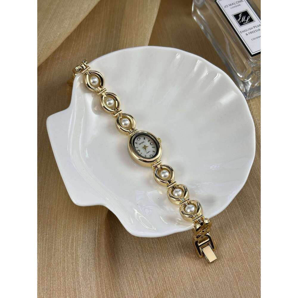 New oval women's steel strip antique imitation pearl H260228
