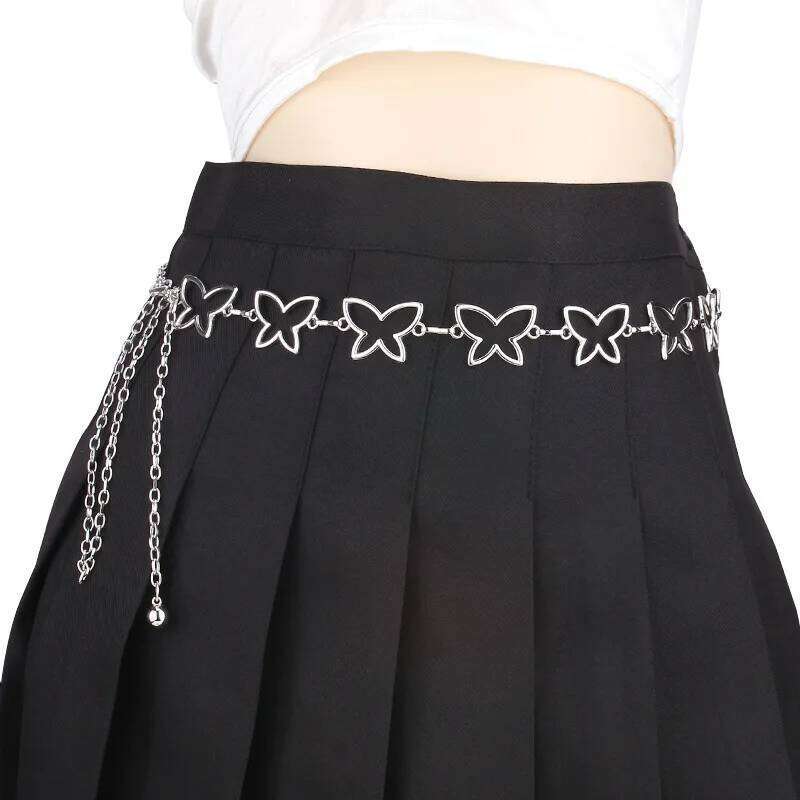 Boho Silvery Butterfly Waist Belly for Women Summer Sexy Bikini Belt Adjustable Body Chain Festival Jewelry Accessories H260228