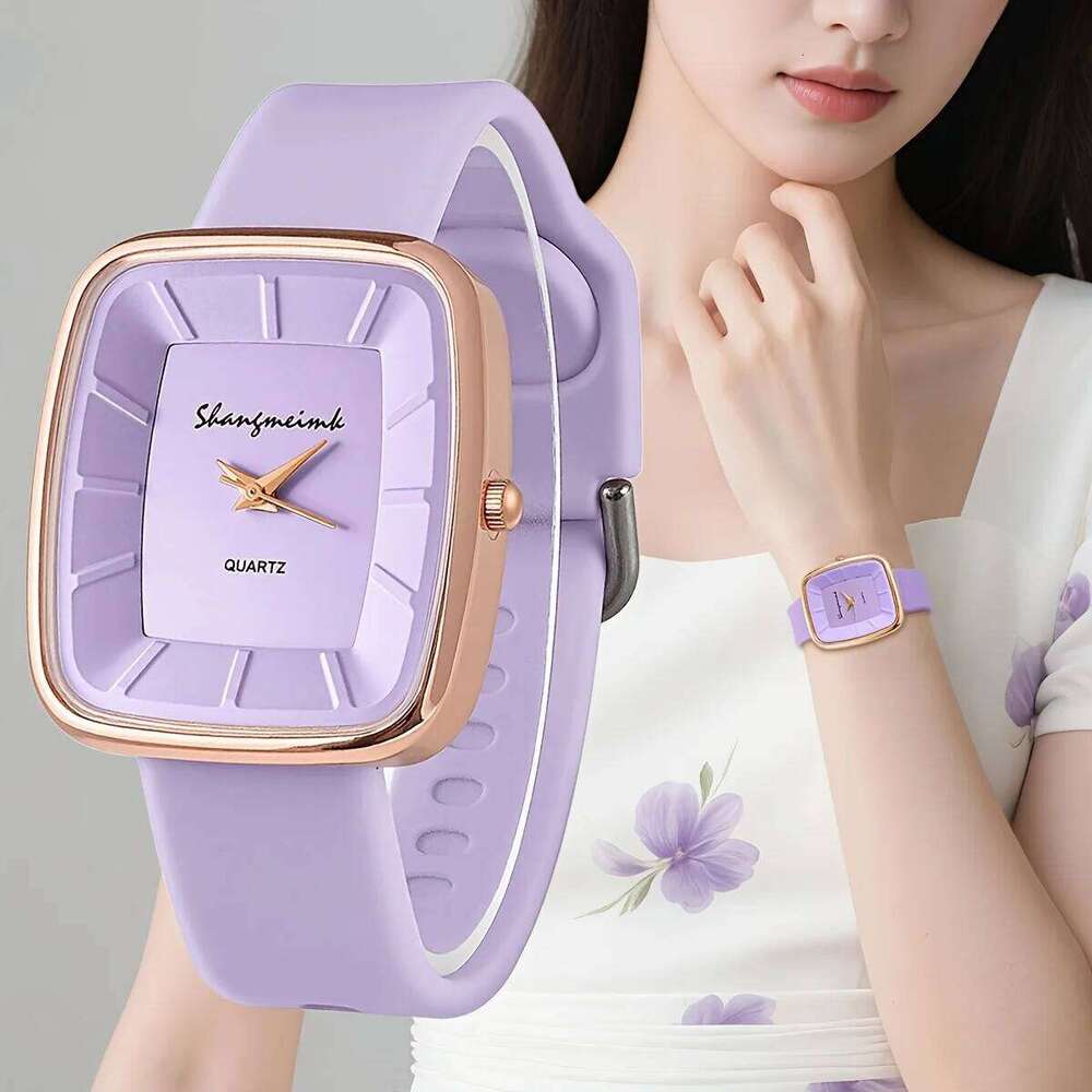Fashion Square Womens Quartz Wrist Elegant Silicone Band Ladies es Reloj Mujer H260228