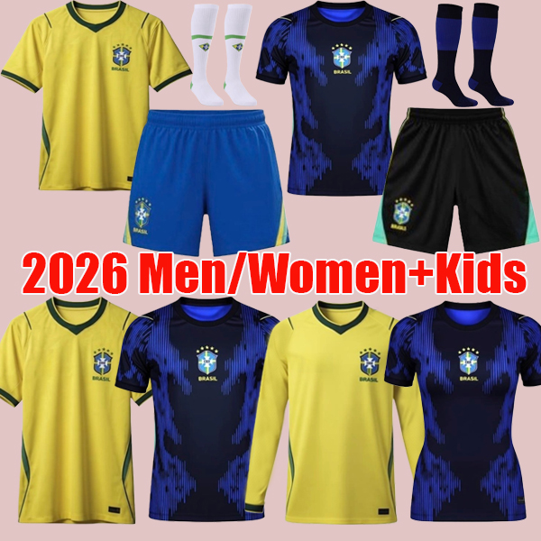 2026 brazils soccer jerseys 26 27 RICHARLISON CUNHA ESTEVAO Camiseta RAPHINHA PAQUETA VINI JR RODRYGO Brasil football kits soccer shirt men women kids sets uniforms