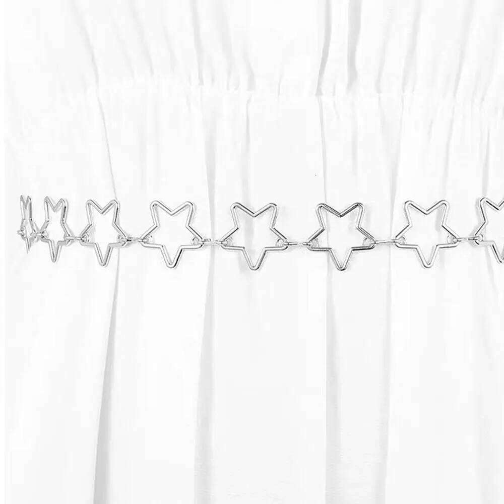 Fashion Punk Style Metal Belts Retro Decorative Hollow Out Stars Belt Clothing Accessories Dress Waist Chain H260228