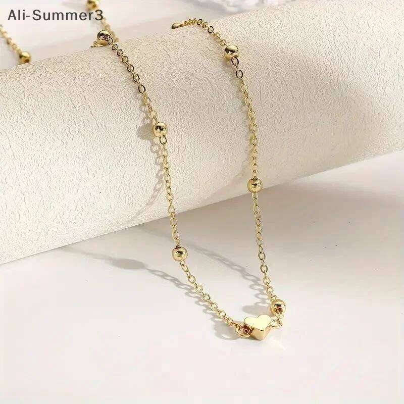 Girls Simple Heart Beaded Belly For Women Fashion Metal Beach Bikini Waist Chains Body Jewelry Accessories H260228