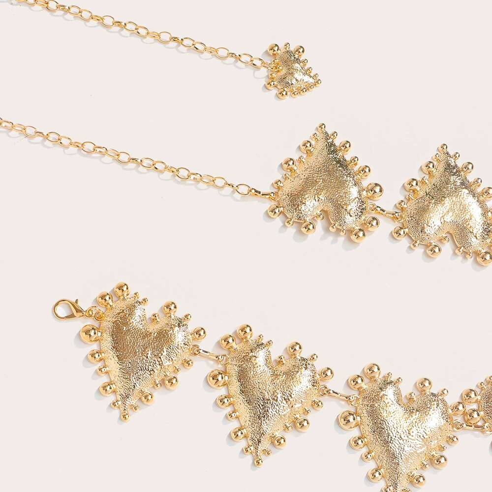 Ladies Heart-Shaped Metal Waist High-Quality Summer Beach Body Chain Accessory for Women H260228