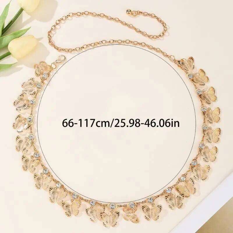 195E Unique Personality Waist Durability Alloys Body Chain Women Fashion Belt H260228