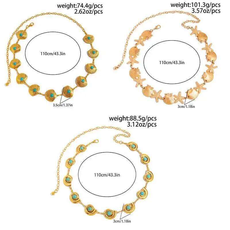 IngeSight.Z Vintage 3 Styles Imitation Sapphire Metal Chain Women Summer Boho Ethnic Sexy Waist Chains Jewelry Accessories H260228