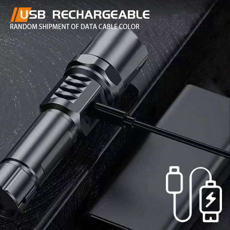 Super Bright LED Flashlight USB Rechargeable Flashlights with Tactical Zoom High Power Spotlight Outdoor Camping Fishing Torch Z260301