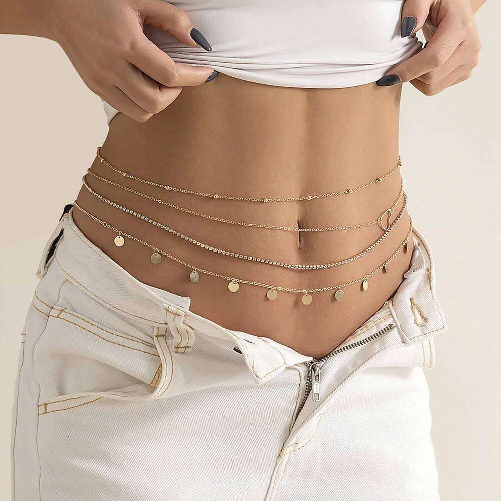 Dress Belts Men Female Of Fringe Beads And Metallic Chain Waistband Fashion Jewelry With Maternity Belt Pregnancy Support H260228