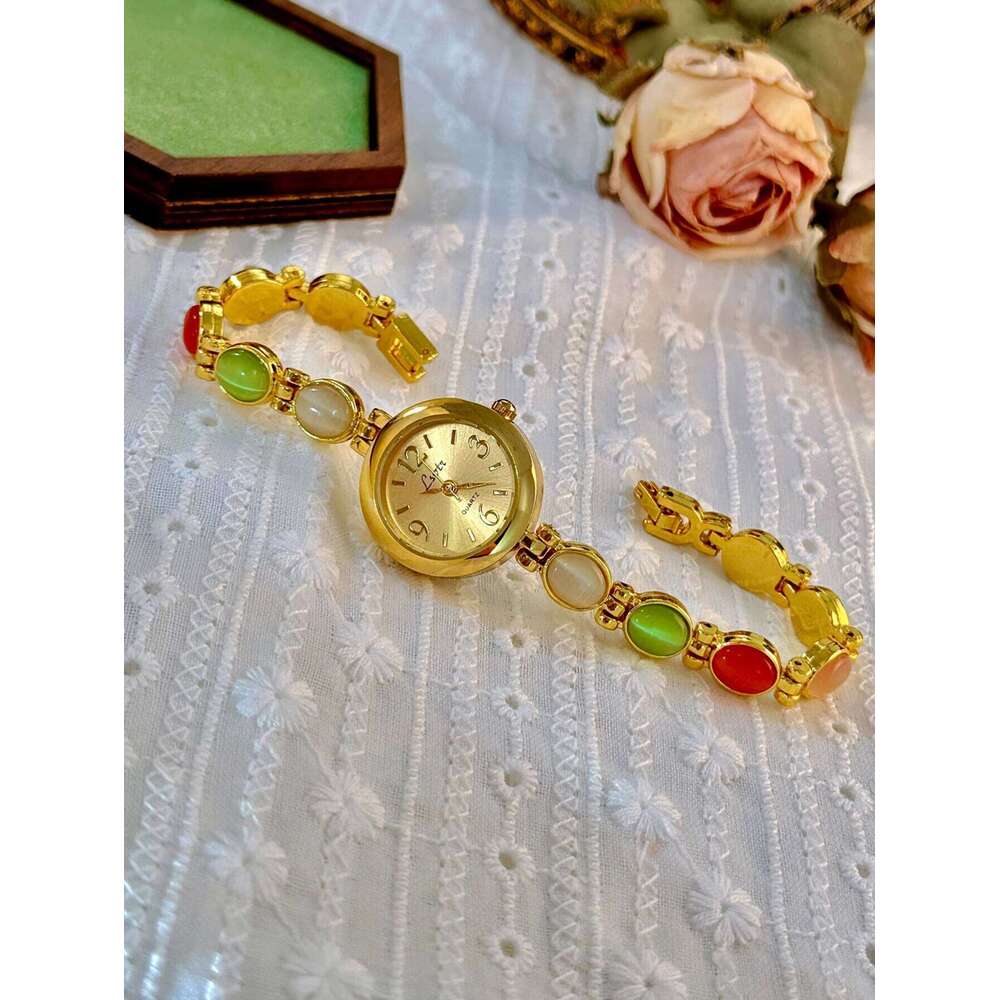 1 Piece New Fashionable with Colorful Candy-Colored Gemstones, Featuring Variety of Exquisite Cat's Eye Stones in Various Colors, Cute, Romantic,