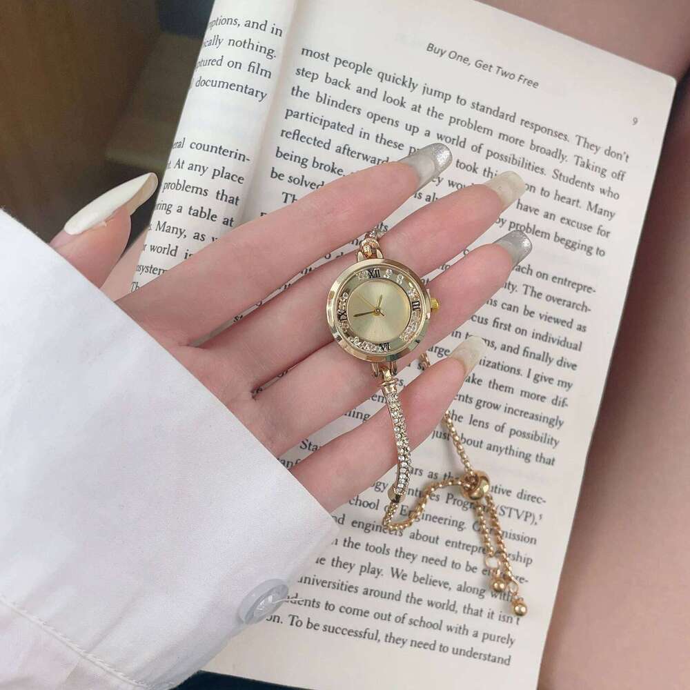 New Fashion Rhinestone Women's Fine Strap Female Analog Quartz es Clock Gift Reloj Mujer H260228