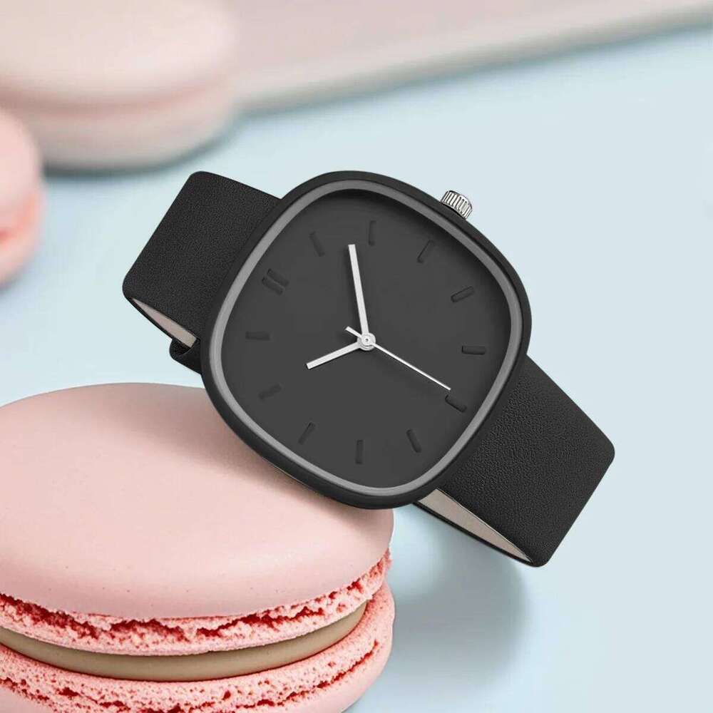 Fashionable Popular Minimalist PU Leather Quartz Women's Holiday Gift H260228