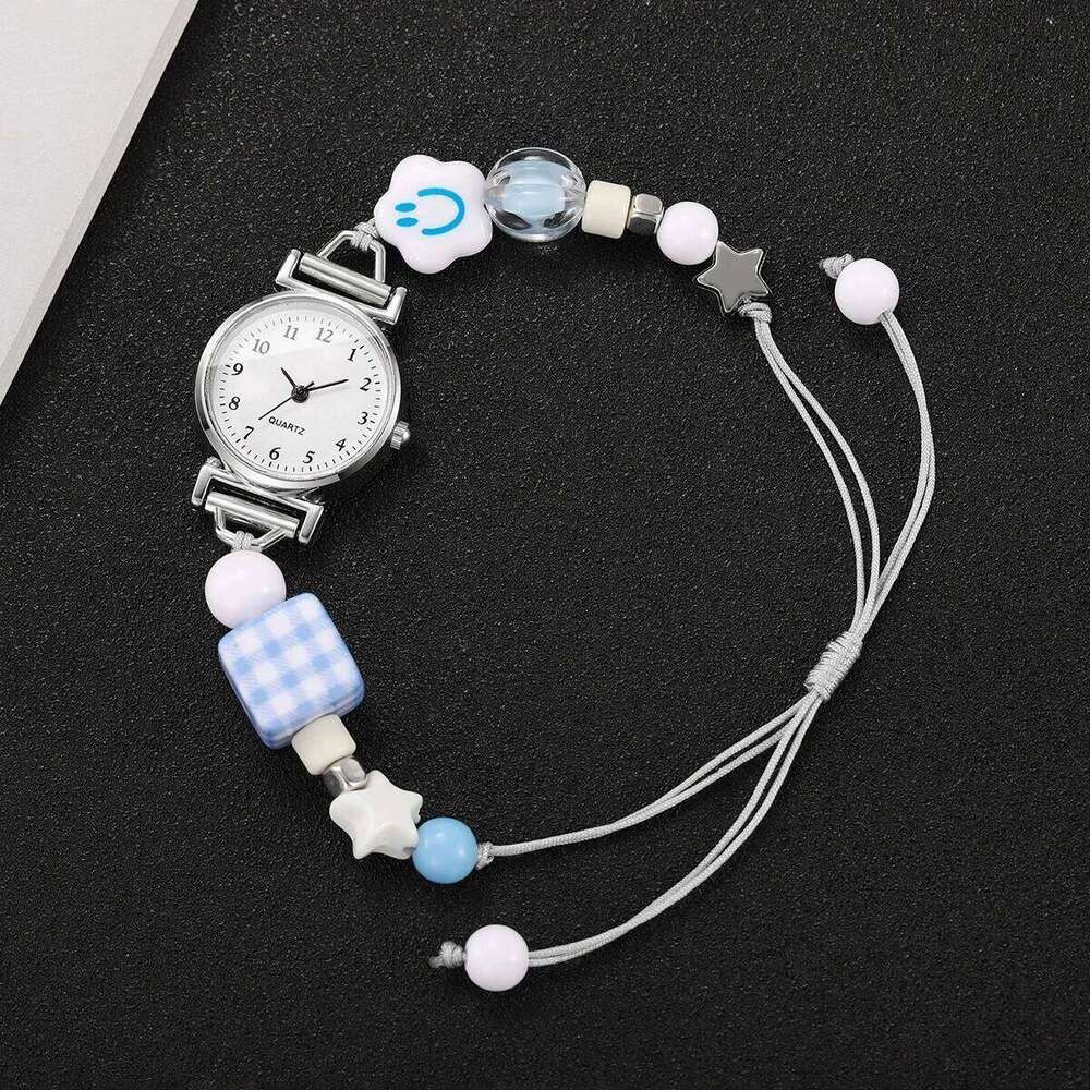 Fashion Beads Strap Women Wrist Simple Arabic Dial Ladies Quartz Reloj Mujer Girls Clock GiftWithout Box H260228
