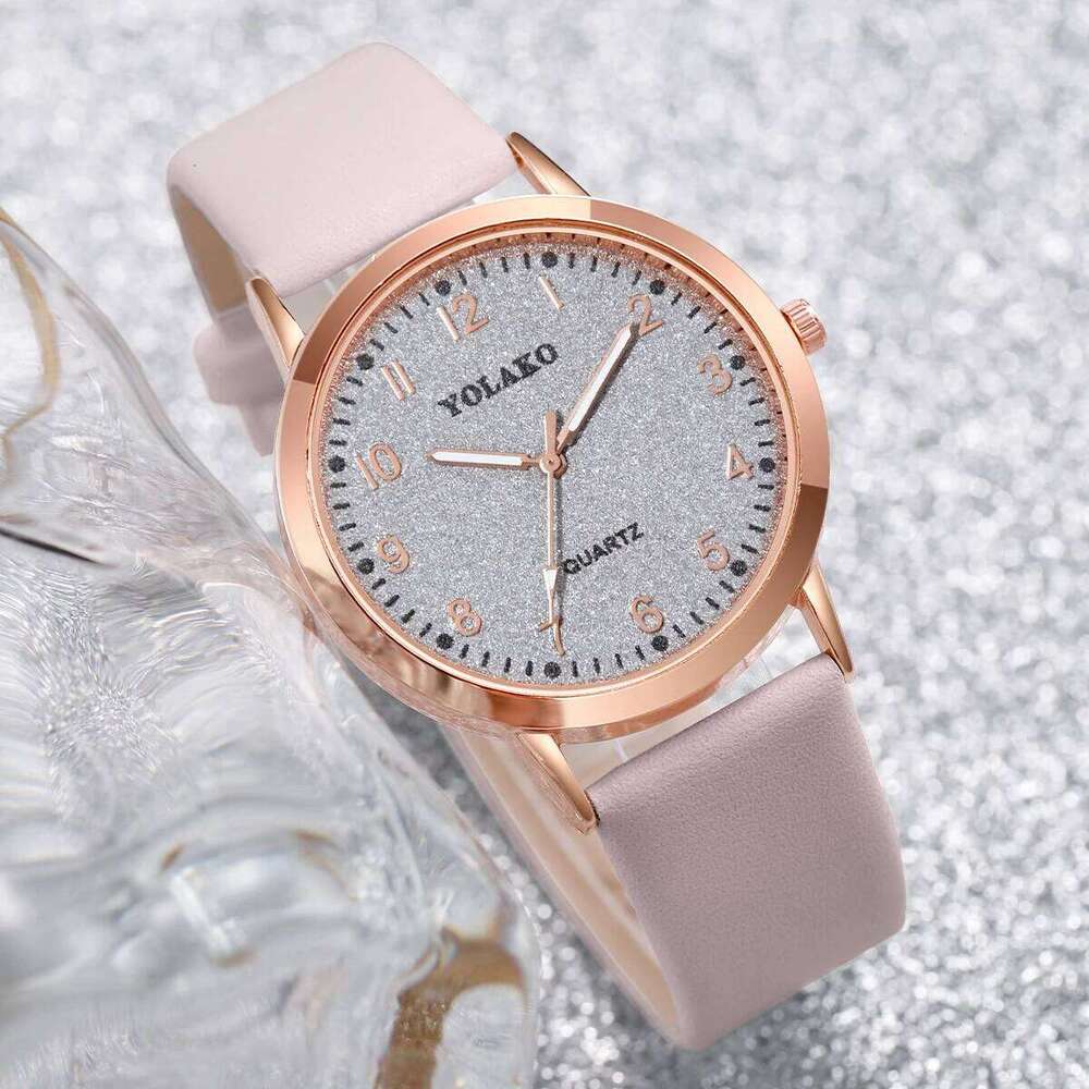 5PCS/Set Fashion Arabic Dial Women Quartz Casual Leather Band Wrist es s SetWithout Box H260228