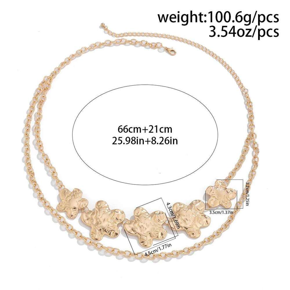 Luxury Sexy Gold Color Heart Star Belly Waist for Women Punk Multi-layer Metal Chain Belt Body Jewelry Dress Accessories H260228