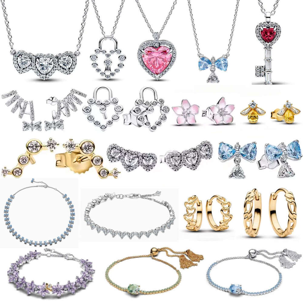 2026 New Spring Flower Heart Shape Bee Butterfly Rings Earrings Necklace fit Women 925 sterling silver Bracelets DIY Jewelry Gift