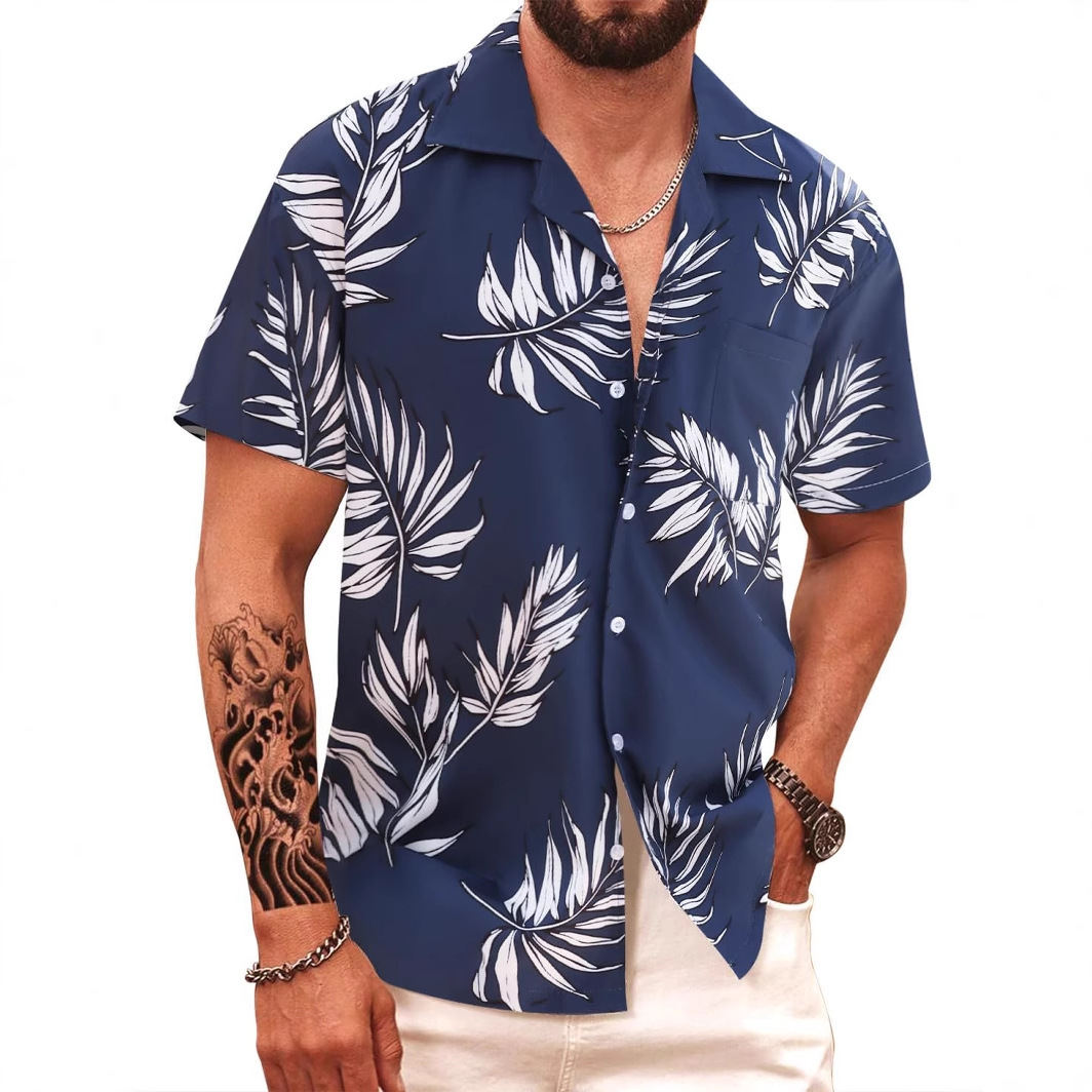Luxury Brand Designer Clothes 2025 Summer New Hawaiian Floral Shirt For Men, Five-Sleeve Quick-Dry Beach Short Sleeve Floral Shirt For Men And Women