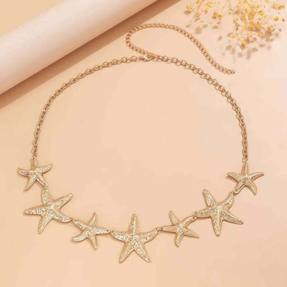 European and American Summer Vacation Style Metal Starfish Pendant Waist for Women, Sexy Beach Body Chain H260228