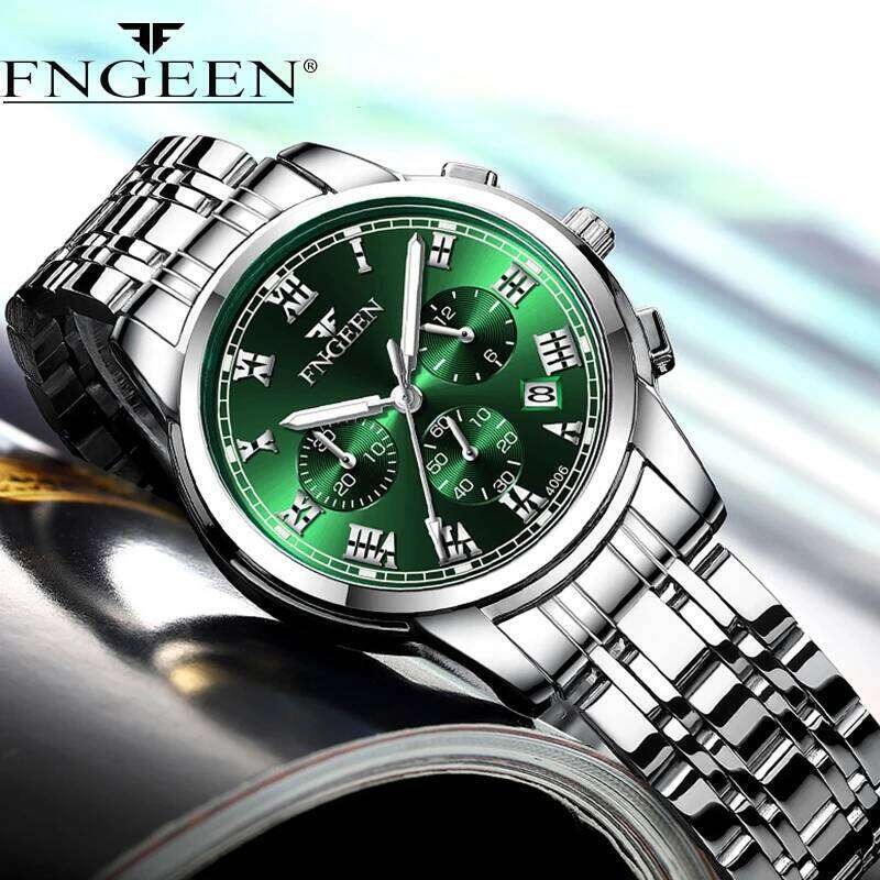 FNGEEN Quartz Women Elegant Stainless Steel Luminous Waterproof Date Wrist Ladies Dress Ms4006 H260228