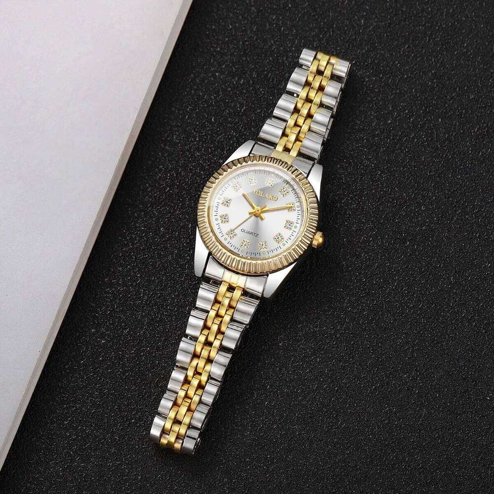2PCS Rhinestone Women es Set Fashion Ladies Analog Quartz Wristes Reloj Mujer Girls Clock GiftNo Box H260228