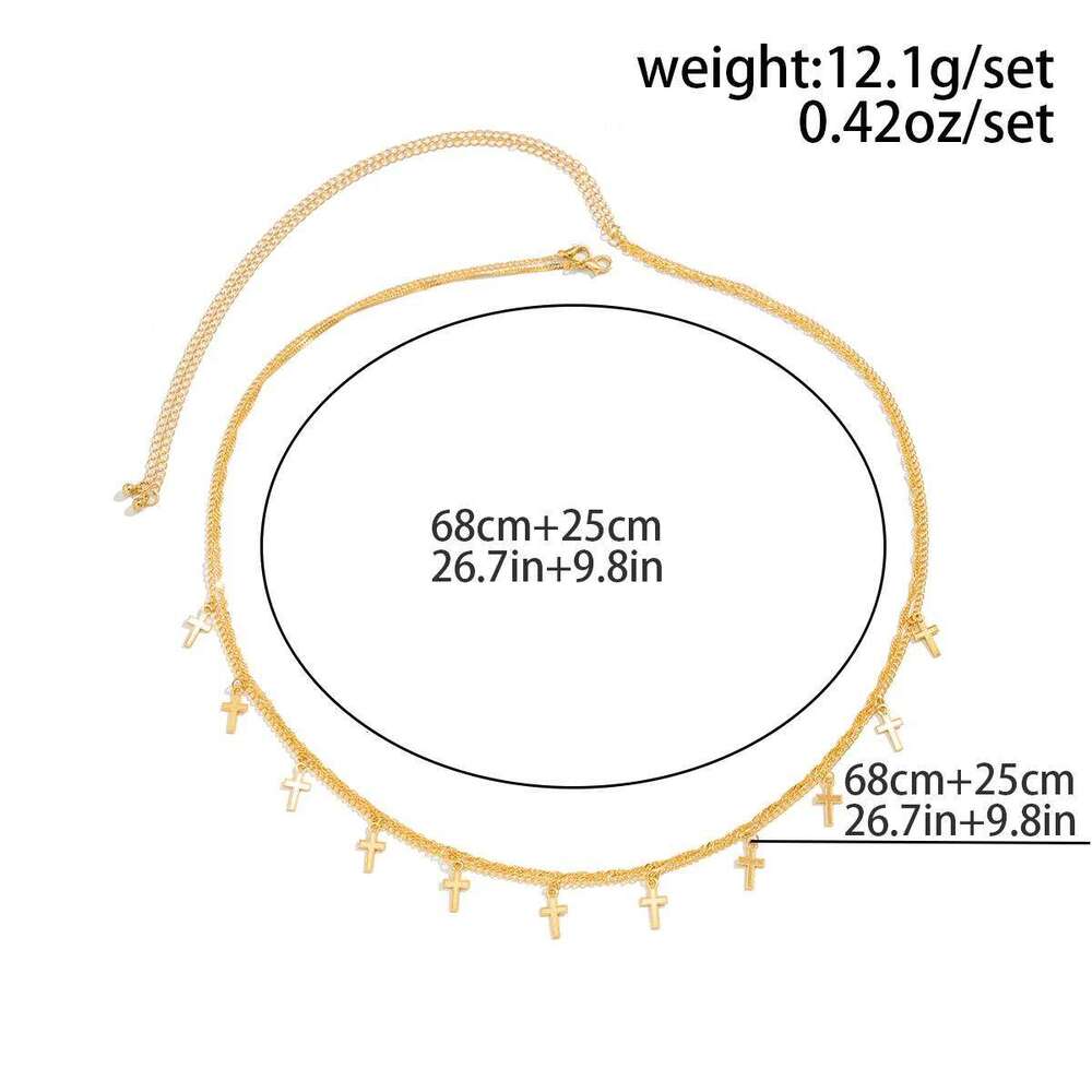 Ingemark Vintage Cross Jesus Pendant Waist Belly Belt for Women Summer Beach Bikinis Sexy Body Chain Festival Accessories H260228