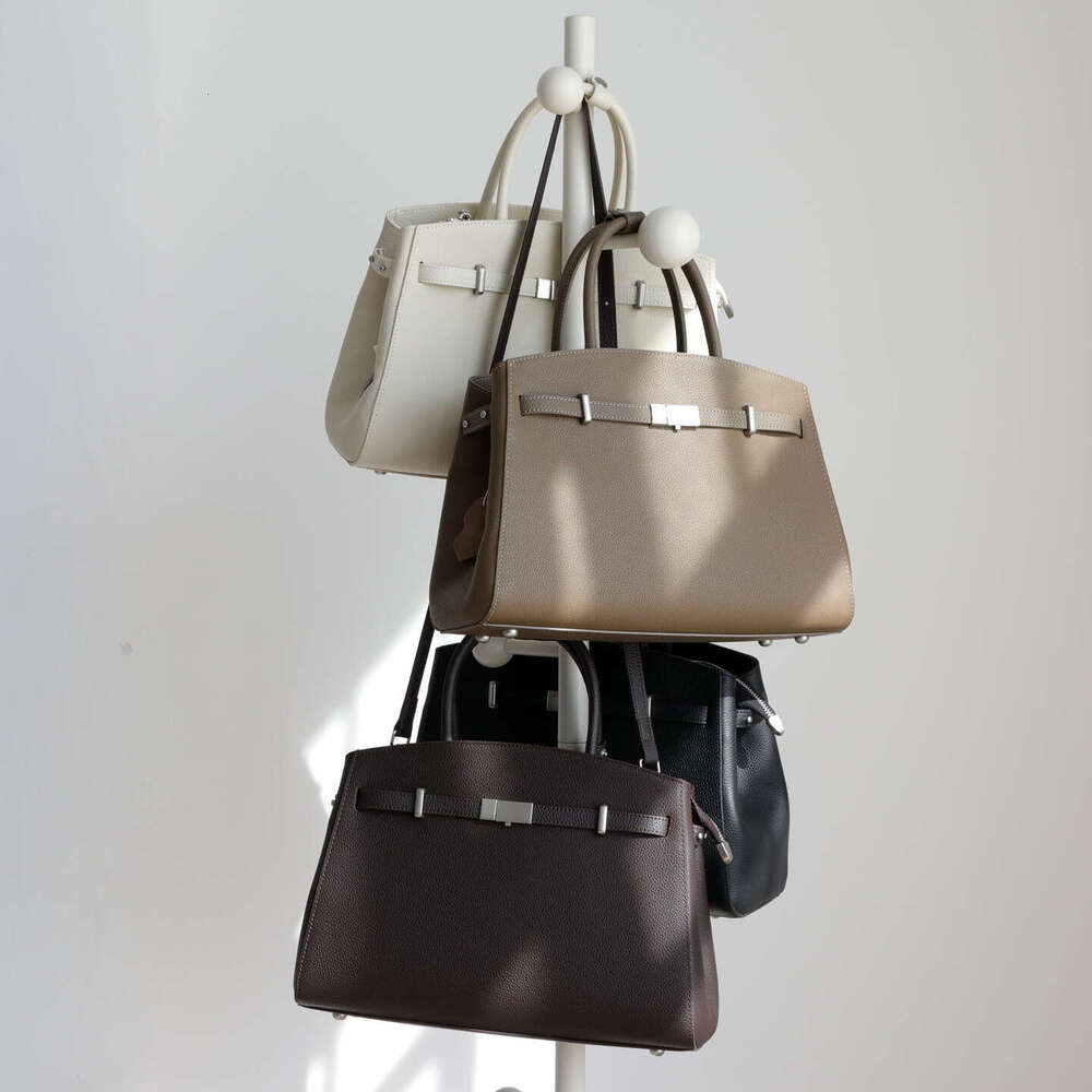 2026 New European and American Fashion Genuine Leather Platinum Tote Briefcase Handbag Shoulder Crossbody Bag for Women