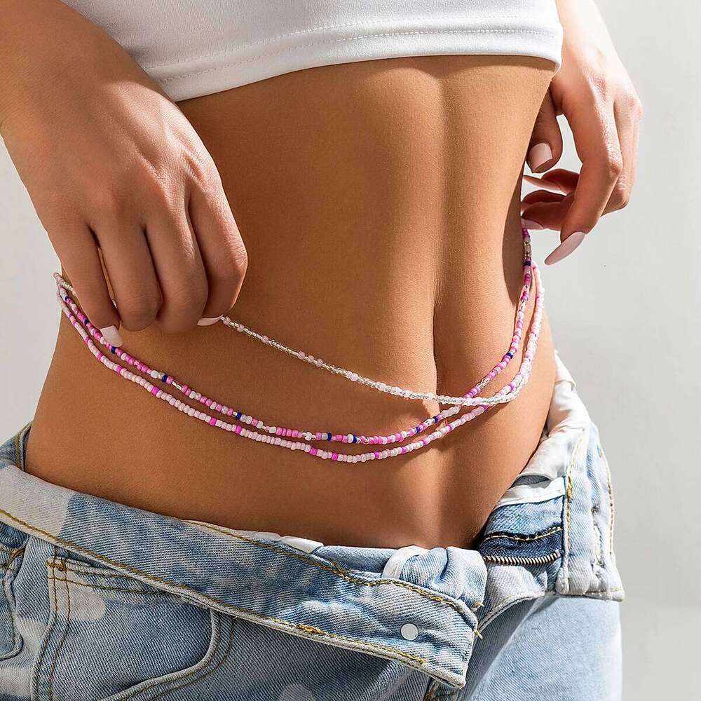 Ingemark 3Pcs/Set Boho Elastic Seed Beads Waist Belly Belt Chains Women Summer Bikini Sexy Aesthetic Body Jewelry Accessories H260228