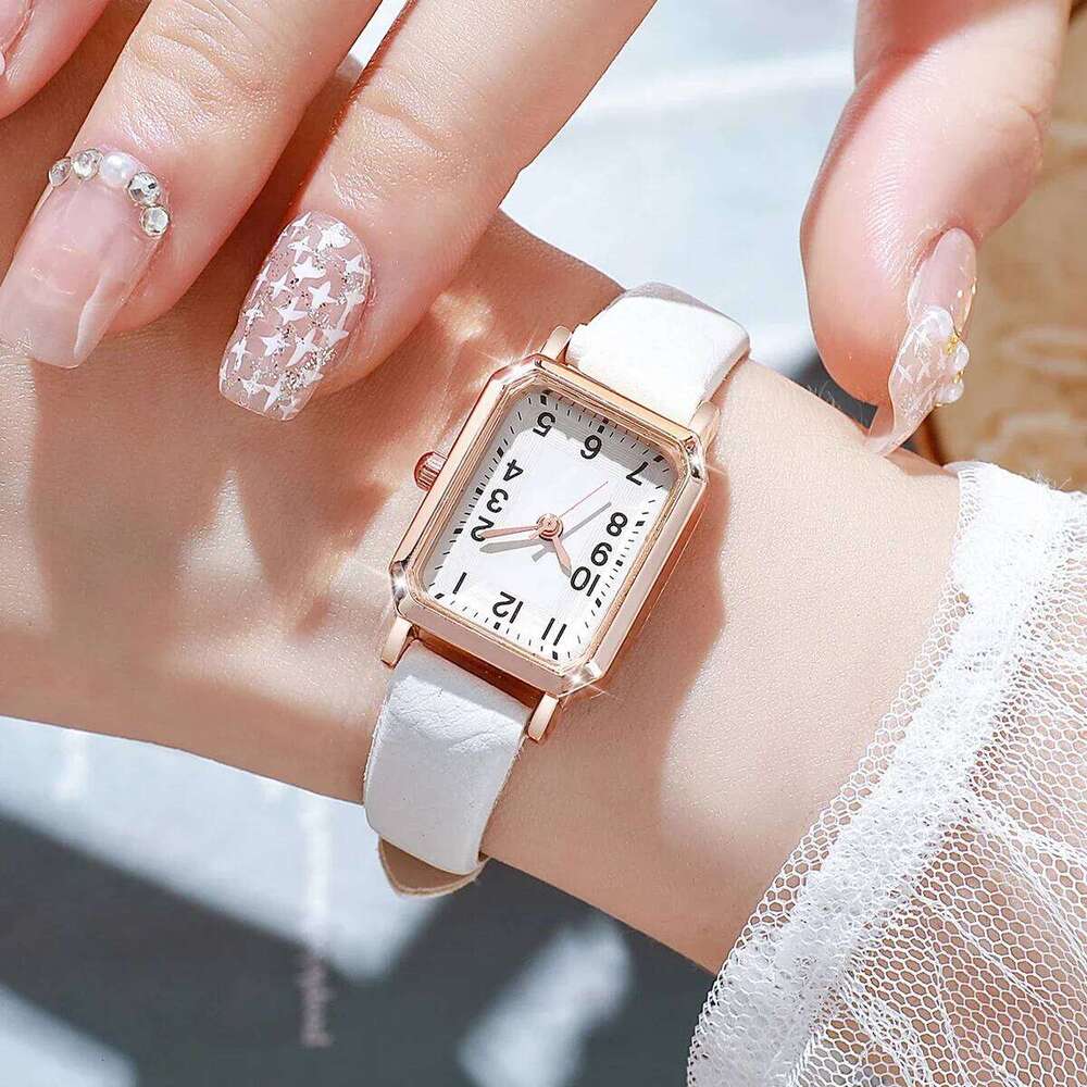 Fashion Rectangle Arabic Dial Women Quartz es Casual Leather Strap Wrist Ladies Clock Reloj Mujer H260228