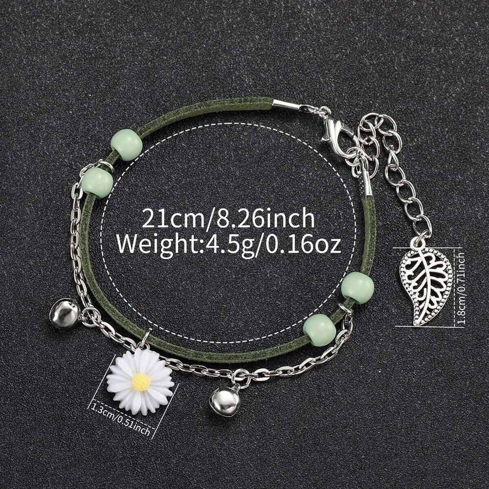 2PCS/Set Fashion Flower Dial Women's Casual Leather Band Quartz es s SetWithout Box H260228