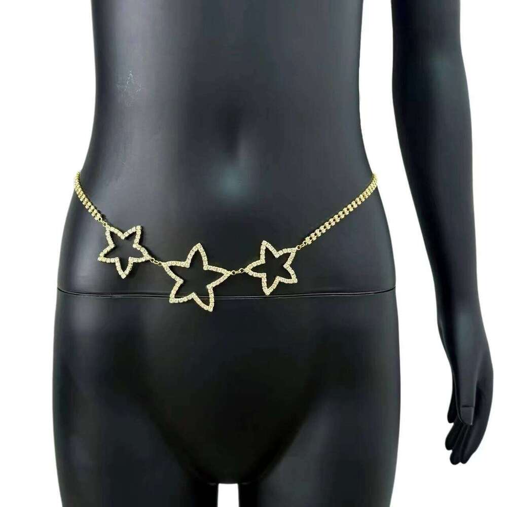 Fashionable hot selling simple and versatile 1 star rhinestone waist chain, beach sexy bikini body chain suitable for parties H260228